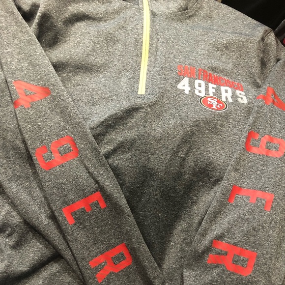 Men’s Sm SF 49ers 1/4 Zip Warm Up Top - Picture 5 of 6